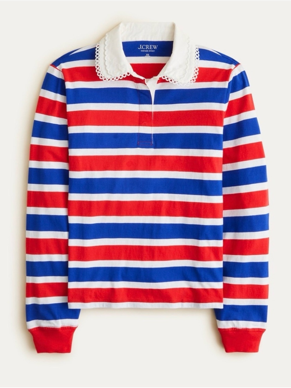 J. Crew Vintage Jersey Rugby T-shirt With Eyelet Collar
